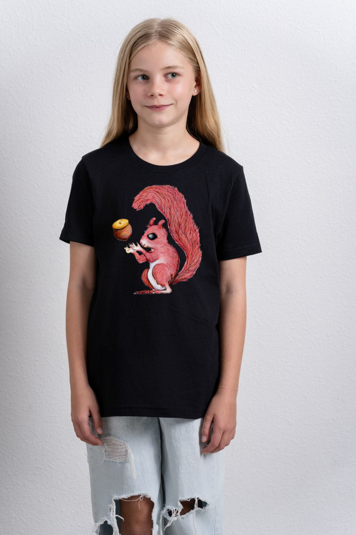 Happy Squirrel kids tee shirt