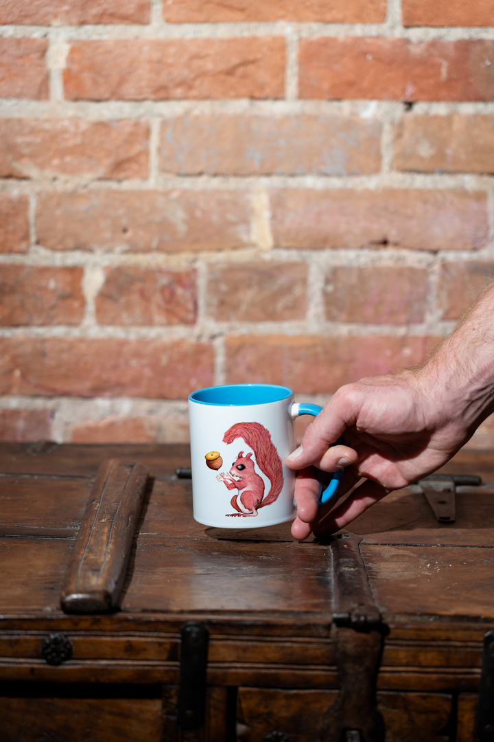 Happy Squirrel ceramic mug