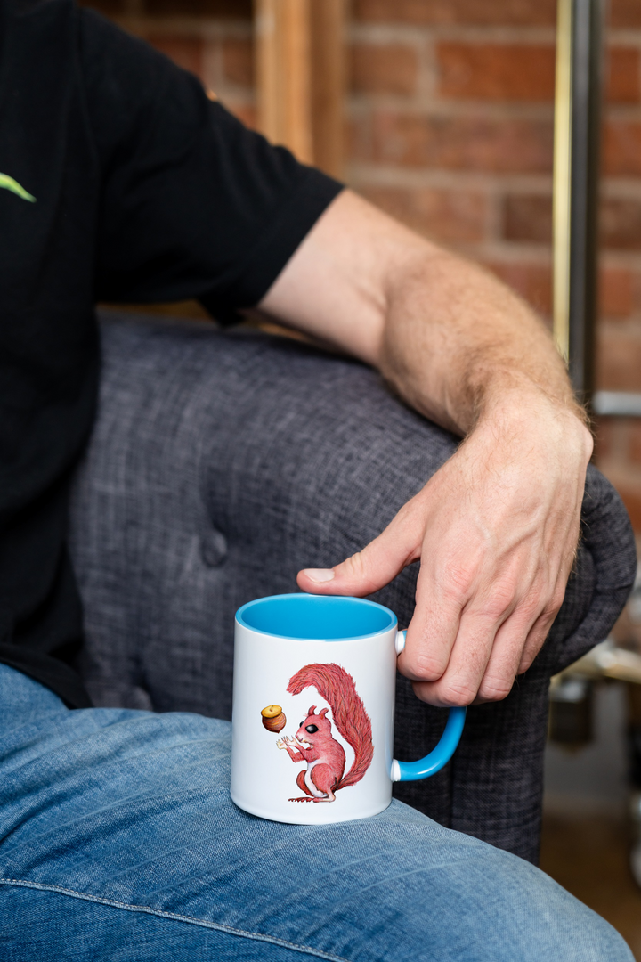 Happy Squirrel ceramic mug