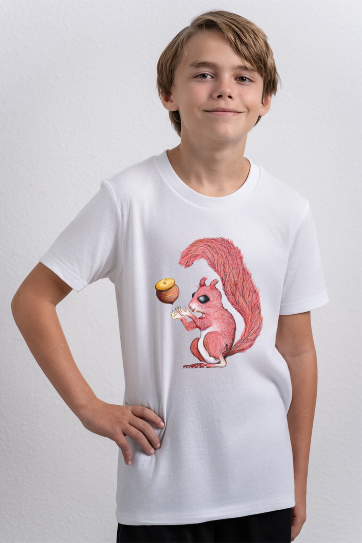 Happy Squirrel kids tee shirt