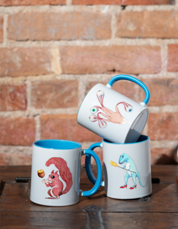 Happy Squirrel ceramic mug