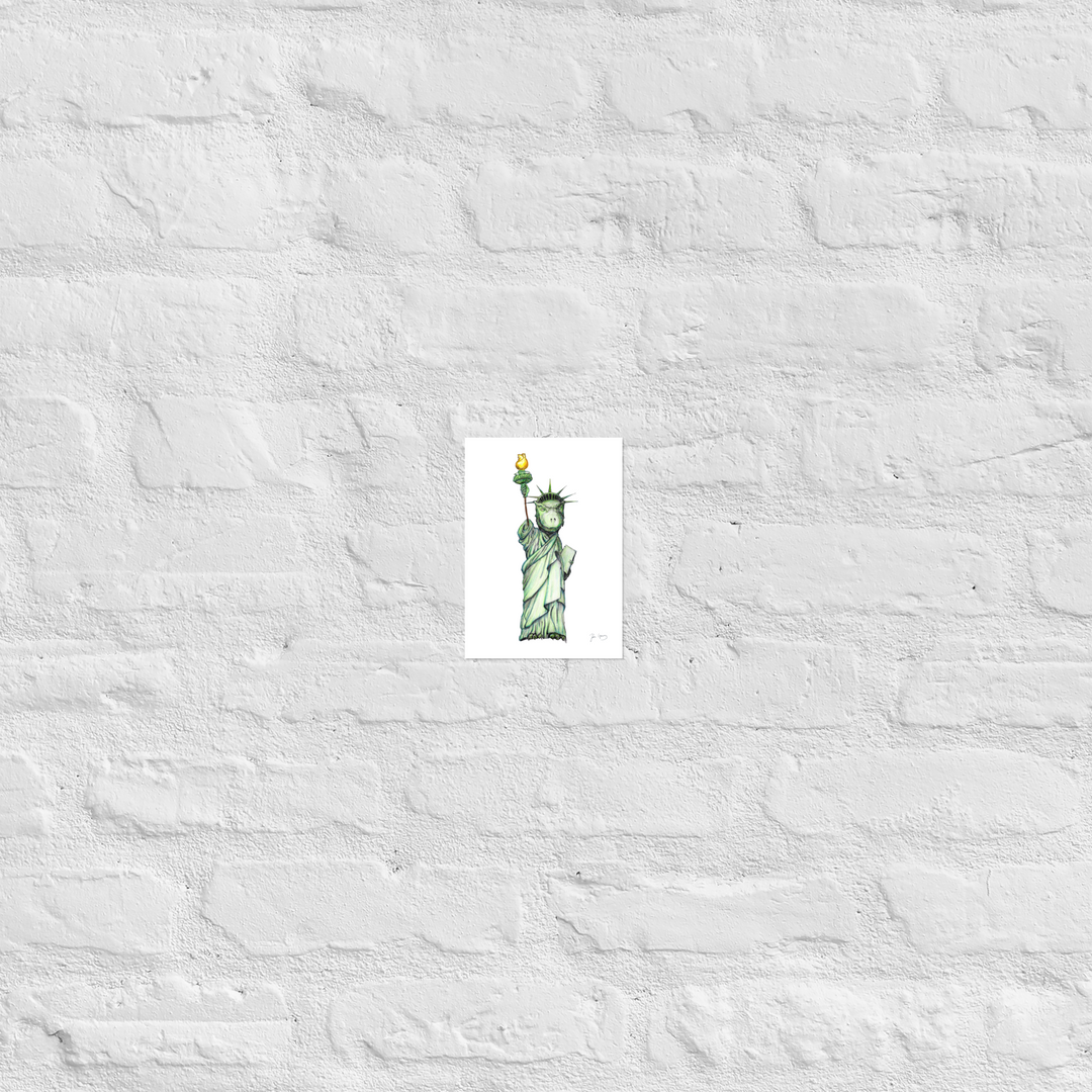 T. rex Statue of Liberty Print (Multiple Sizes)