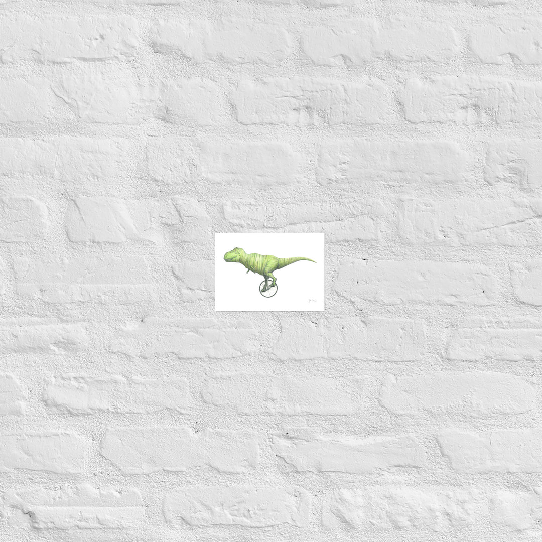 T-rex Unicycling Print (Multiple Sizes)