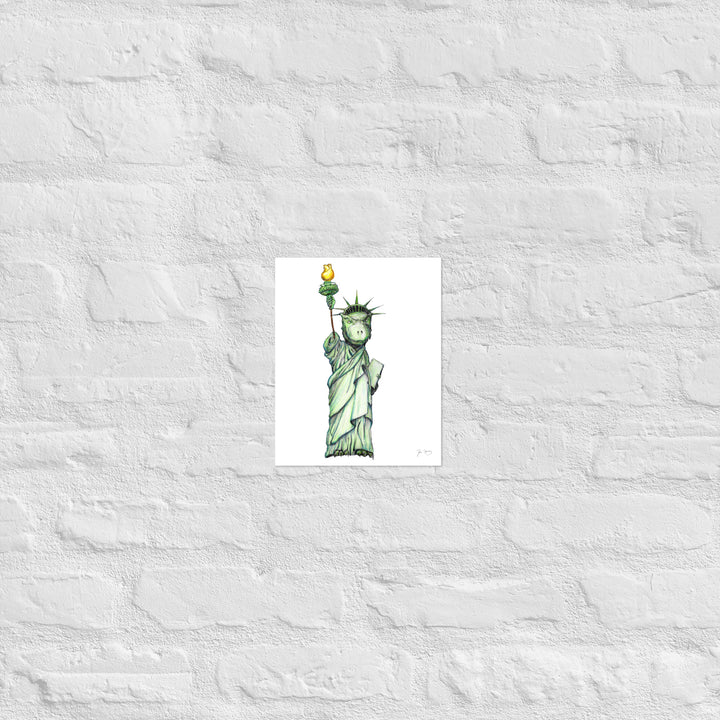 T. rex Statue of Liberty Print (Multiple Sizes)