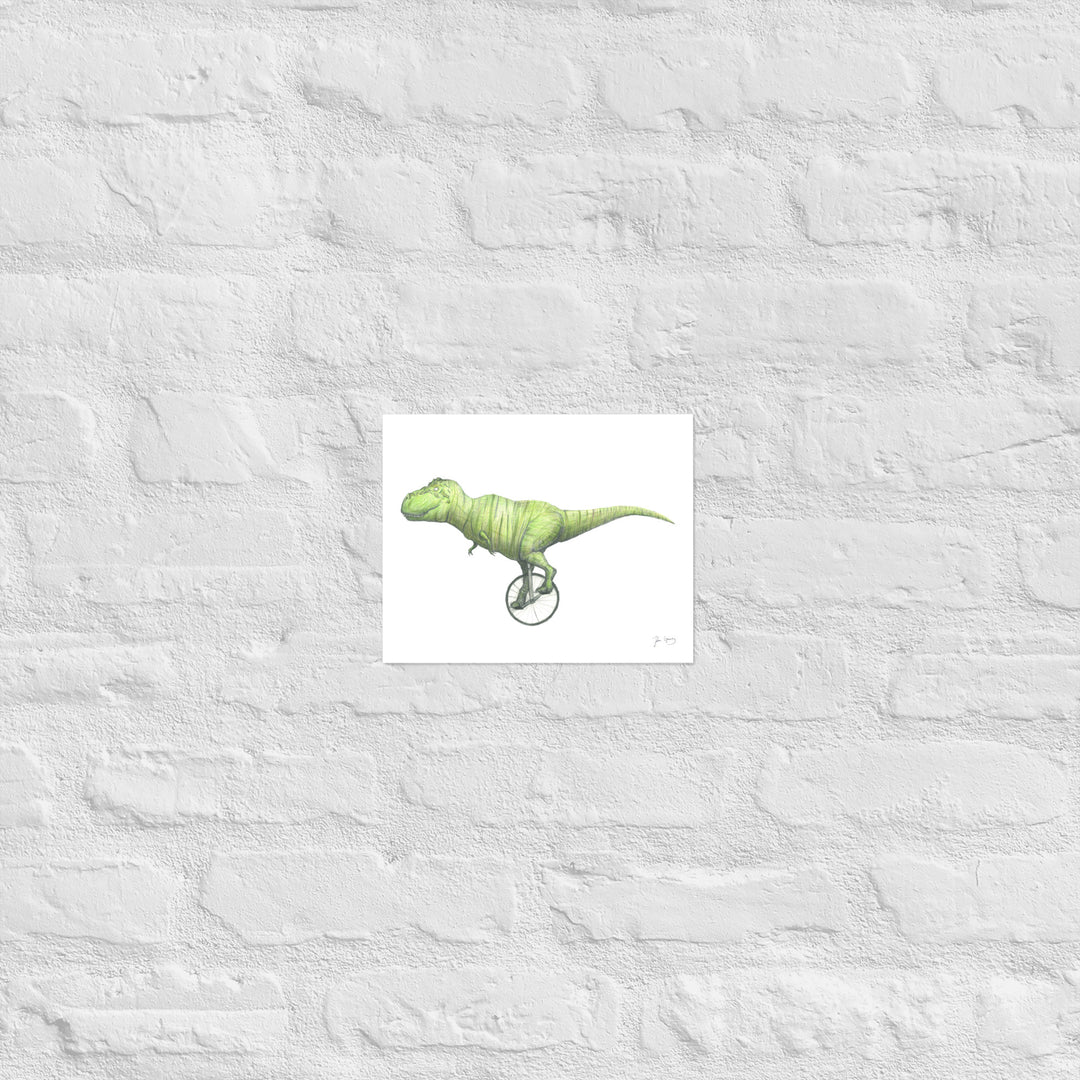 T-rex Unicycling Print (Multiple Sizes)