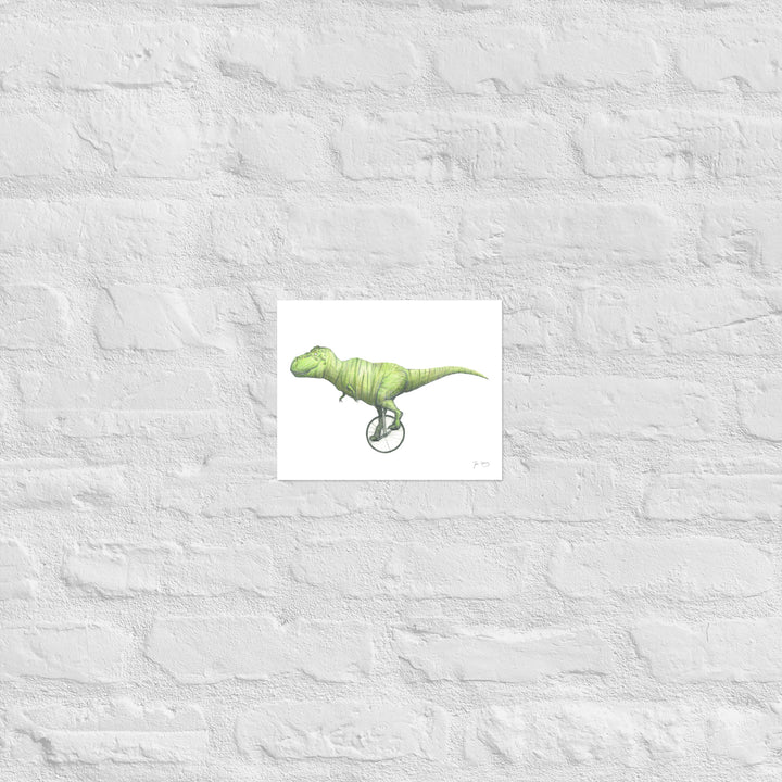 T-rex Unicycling Print (Multiple Sizes)