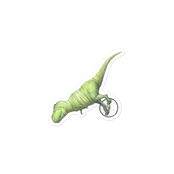 T-rex Unicycling Sticker