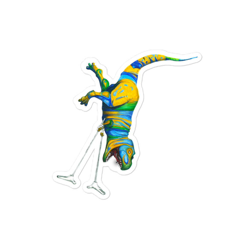 T-rex Handstand sticker