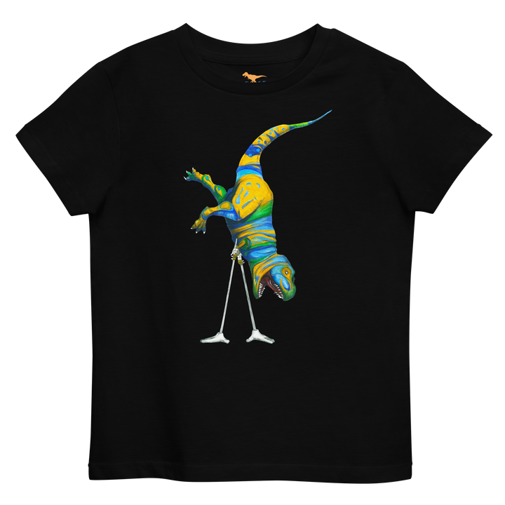 T-rex Handstand Organic Cotton Kids T-Shirt