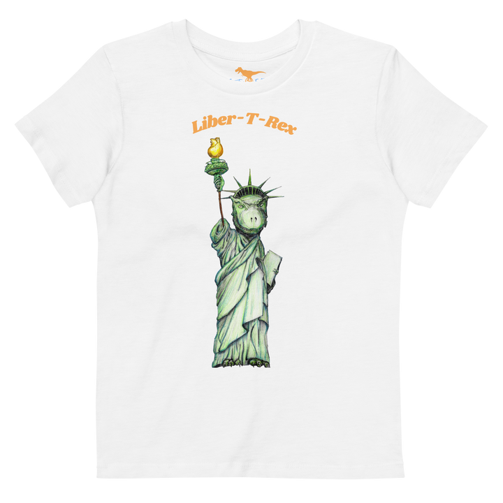 T-rex Statue of Liberty Organic Kids T-Shirt