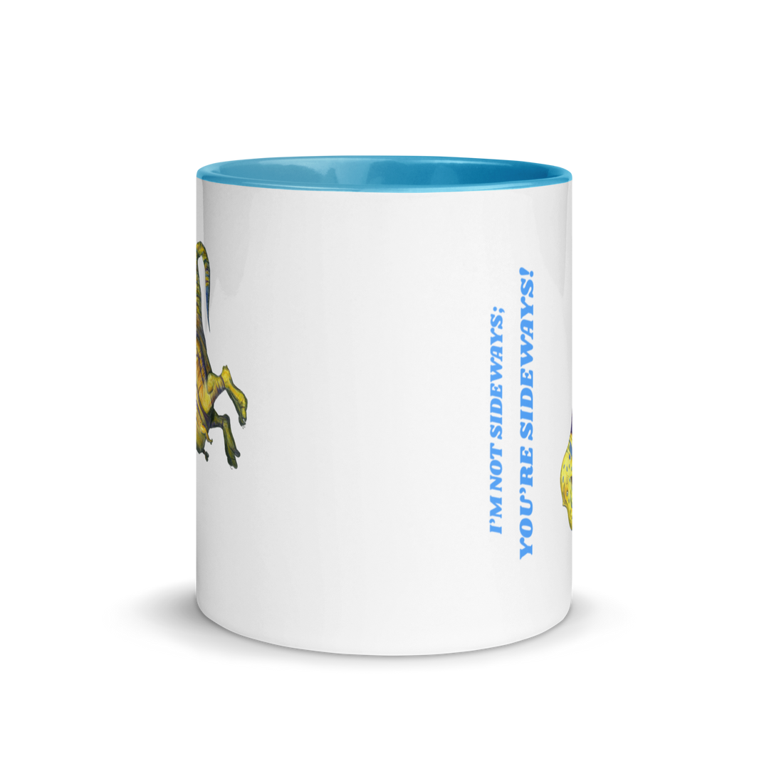 I'm Not Sideways! dino coffee mug