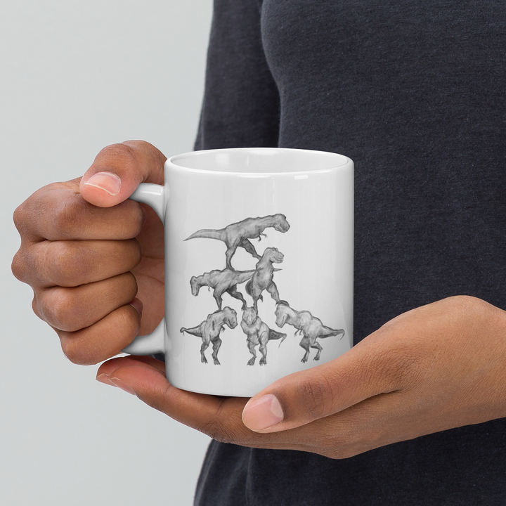 T-rex Pyramid mug b&w (vintage)