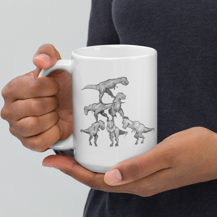 T-rex Pyramid mug b&w (vintage)